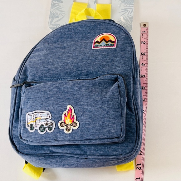 Tommy Bahama Kids Mini Blue Backpack with Patches Camping Theme Zipper NEW - Picture 6 of 7